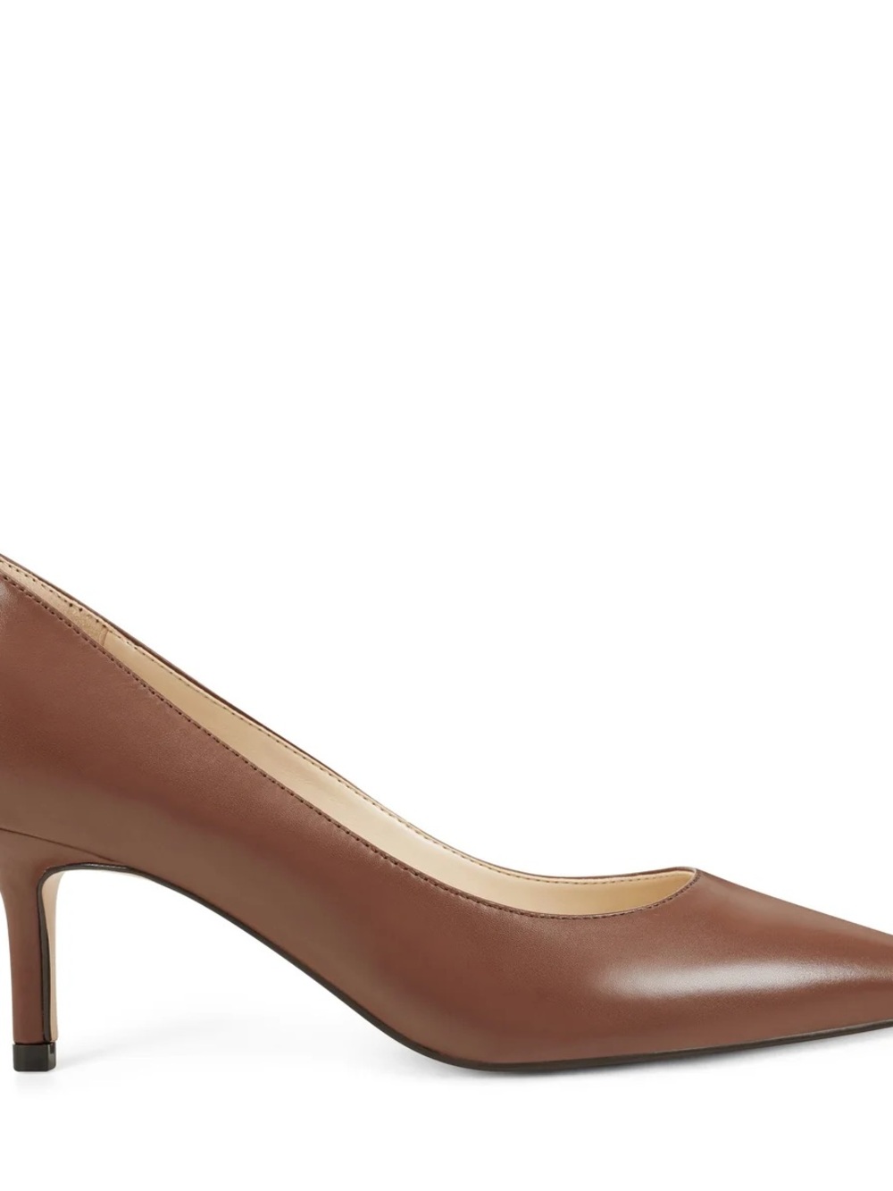 Nine West Brown Leather Pointed-Toe Pump